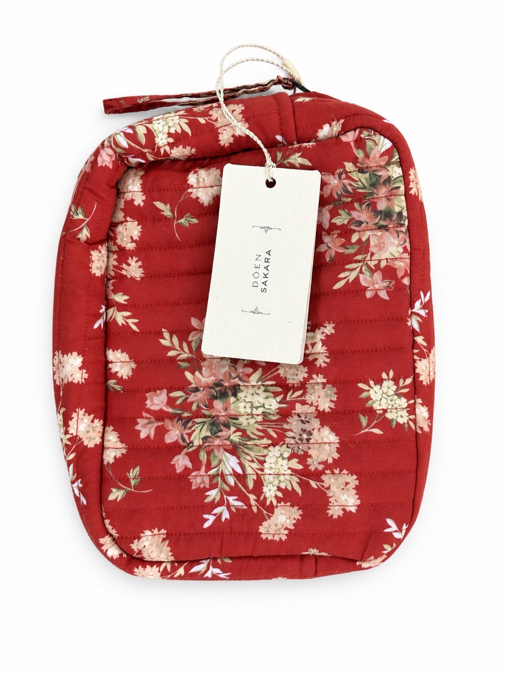 DÔEN x Sakara Floral Quilted Cosmetic Makeup Bag NWT